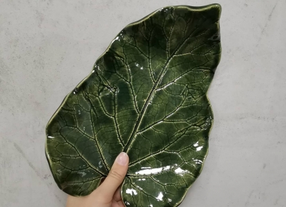 Тарелка "Лист лопуха"